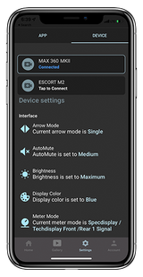 Escort Drive smarter app device settings management