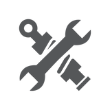 spare parts and wrench icon